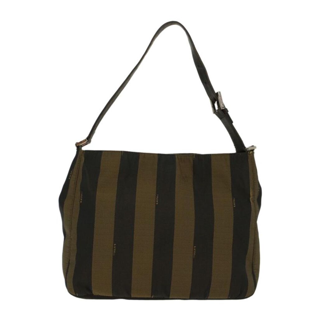 Fendi Pequin Brown Synthetic Shoulder Bag (Pre-Owned) - Picture 2 of 12